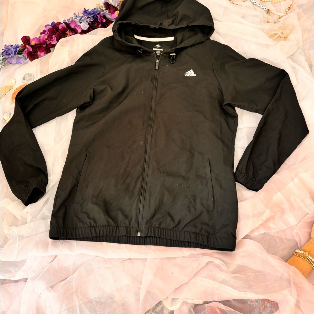 Adidas Black Full-Zip Hooded Jacket